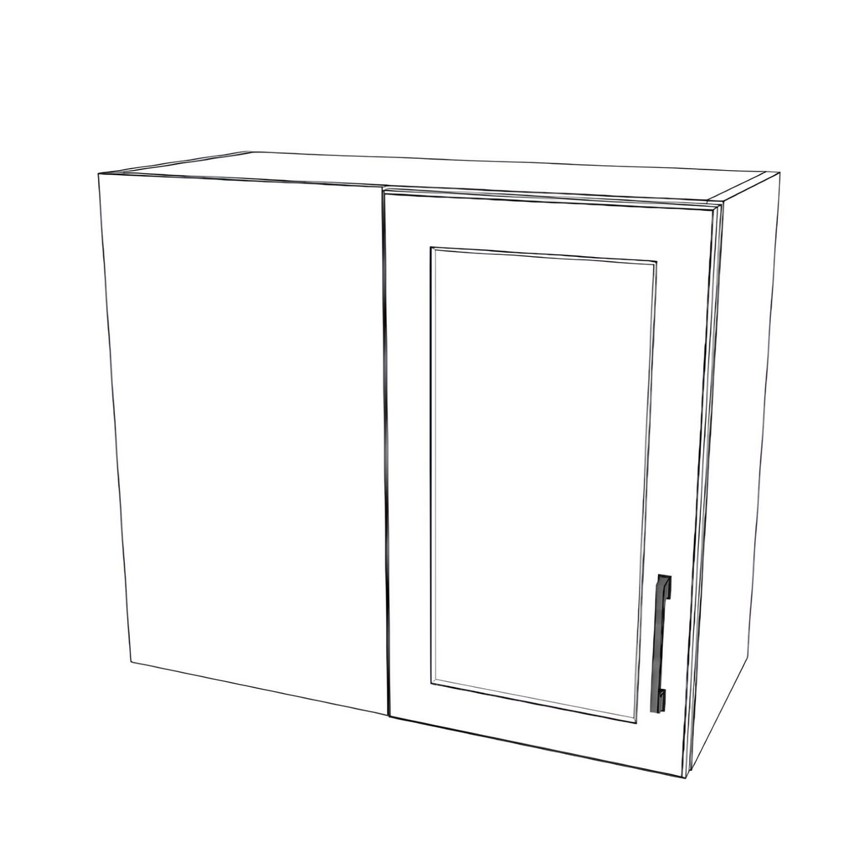 28" Wide 24" High Blind Corner Wall Cabinet - Door on Right/Left Side - (White Cabinet Boxes - Thermofoil Doors)