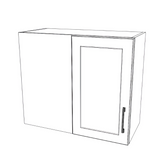 28" Wide 24" High Blind Corner Wall Cabinet - Door on Right/Left Side - (White Cabinet Boxes - Thermofoil Doors)
