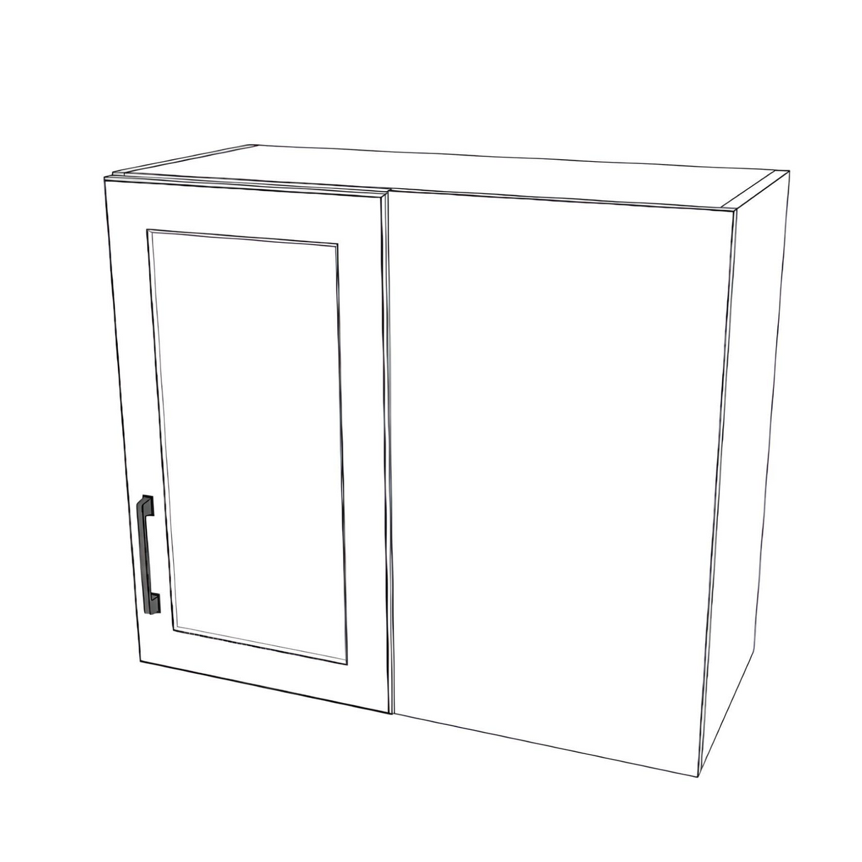 28" Wide 24" High Blind Corner Wall Cabinet - Door on Right/Left Side - (White Cabinet Boxes - Painted Doors)