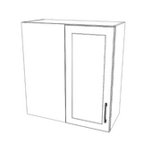 28" Wide 30" High Blind Corner Wall Cabinet - Door on Right/Left Side - (White Cabinet Boxes - Thermofoil Doors)