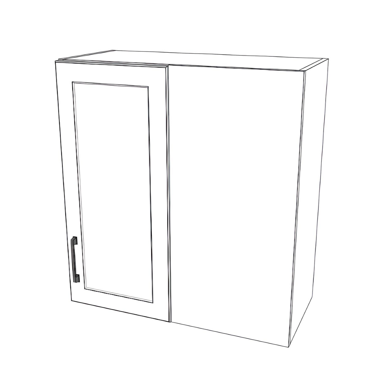 28" Wide 30" High Blind Corner Wall Cabinet - Door on Right/Left Side - (White Cabinet Boxes - Painted Doors)