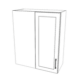 28" Wide 34" High Blind Corner Wall Cabinet - Door on Right/Left Side - (White Cabinet Boxes - Thermofoil Doors)