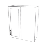 28" Wide 34" High Blind Corner Wall Cabinet - Door on Right/Left Side - (White Cabinet Boxes - Thermofoil Doors)