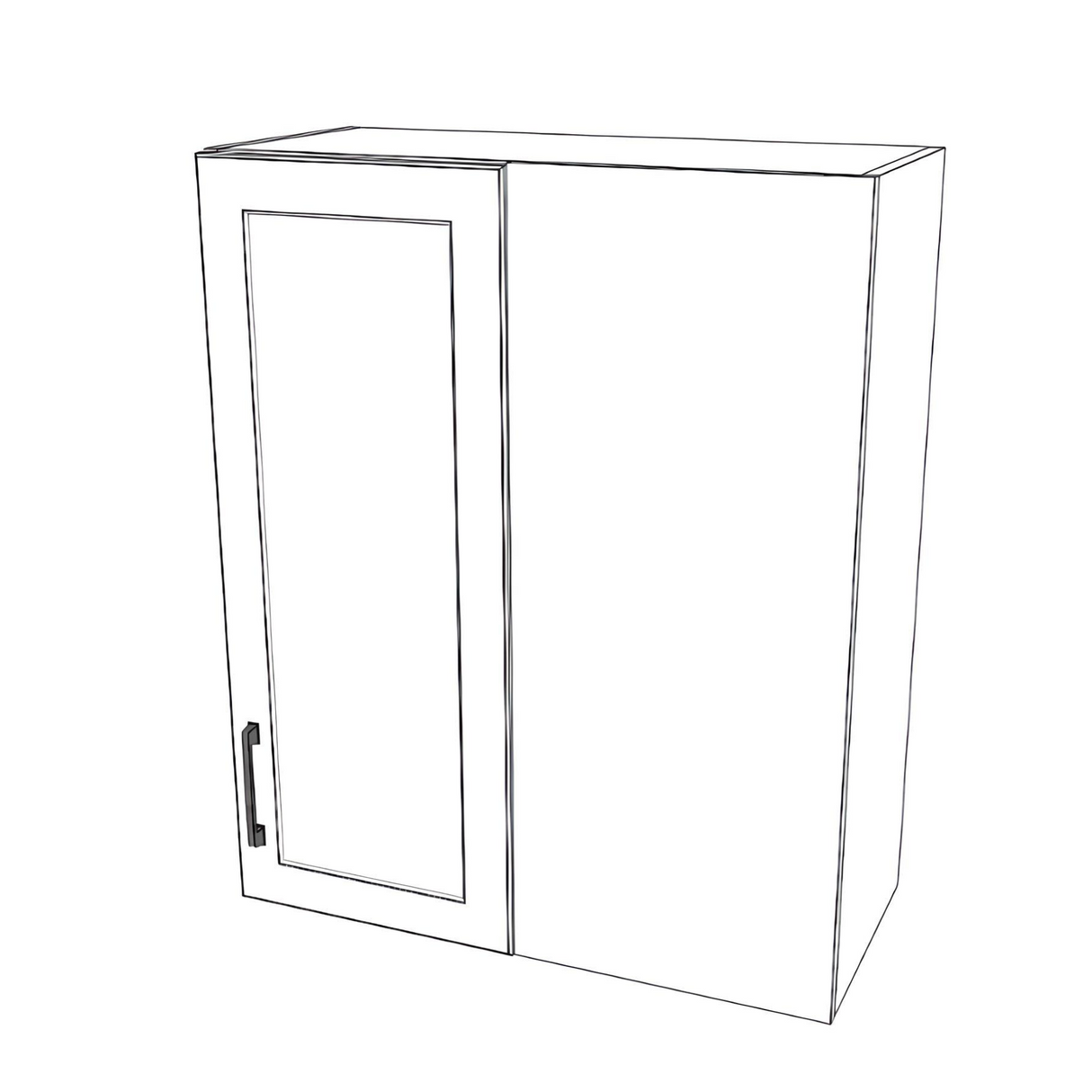 28" Wide 34" High Blind Corner Wall Cabinet - Door on Right/Left Side - (White Cabinet Boxes - Painted Doors)