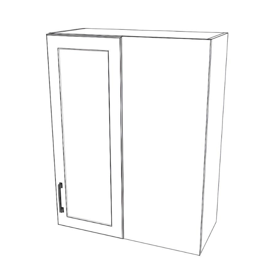 28" Wide 36" High Blind Corner Wall Cabinet - Door on Right/Left Side - (White Cabinet Boxes - Thermofoil Doors)