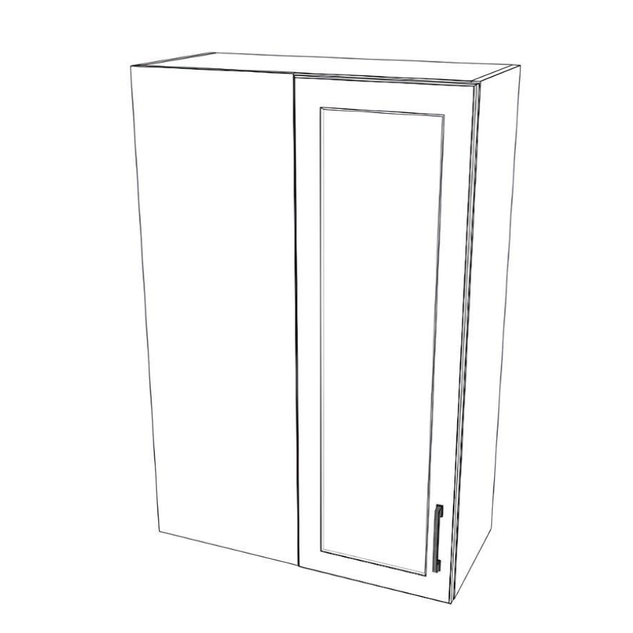 28" Wide 42" High Blind Corner Wall Cabinet - Door on Right/Left Side - (White Cabinet Boxes - Thermofoil Doors)