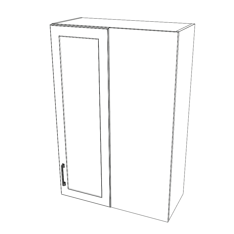 28" Wide 42" High Blind Corner Wall Cabinet - Door on Right/Left Side - (White Cabinet Boxes - Thermofoil Doors)