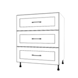 28" Wide Drawer Cabinet - (White Cabinet Boxes - Painted Doors)
