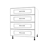 28" Wide Drawer Cabinet - (White Cabinet Boxes - Painted Doors)
