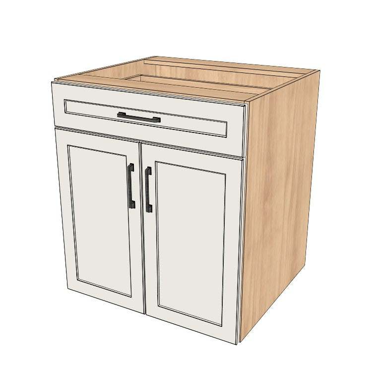 28" Wide Base Cabinet With Drawer On Top - (Ply Wood Boxes - Thermofoil Doors)