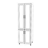 28" Wide Tall Pantry Cabinet - (White Cabinet Boxes - Thermofoil Doors) 24 D