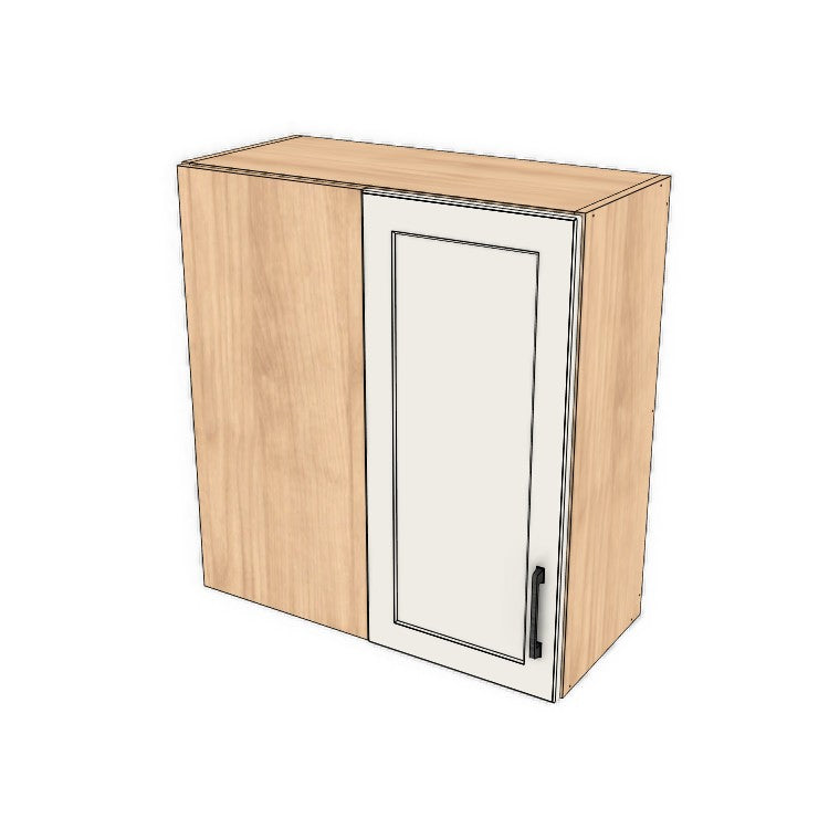 28" Wide 30" High Blind Corner Wall Cabinet - Door on Right/Left Side - (Ply Wood Boxes - Painted Doors)