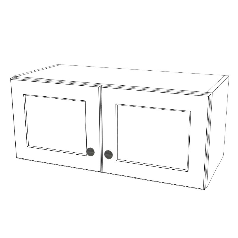 28" Wide x 12" High Wall Cabinet - (White Cabinet Boxes - Thermofoil Doors)