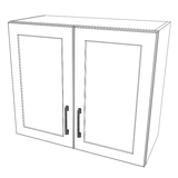 28" Wide x 24" High Wall Cabinet - (White Cabinet Boxes - Thermofoil Doors)