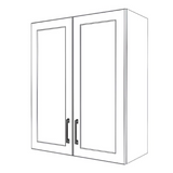 28" Wide x 34" High Wall Cabinet - (White Cabinet Boxes - Thermofoil Doors)