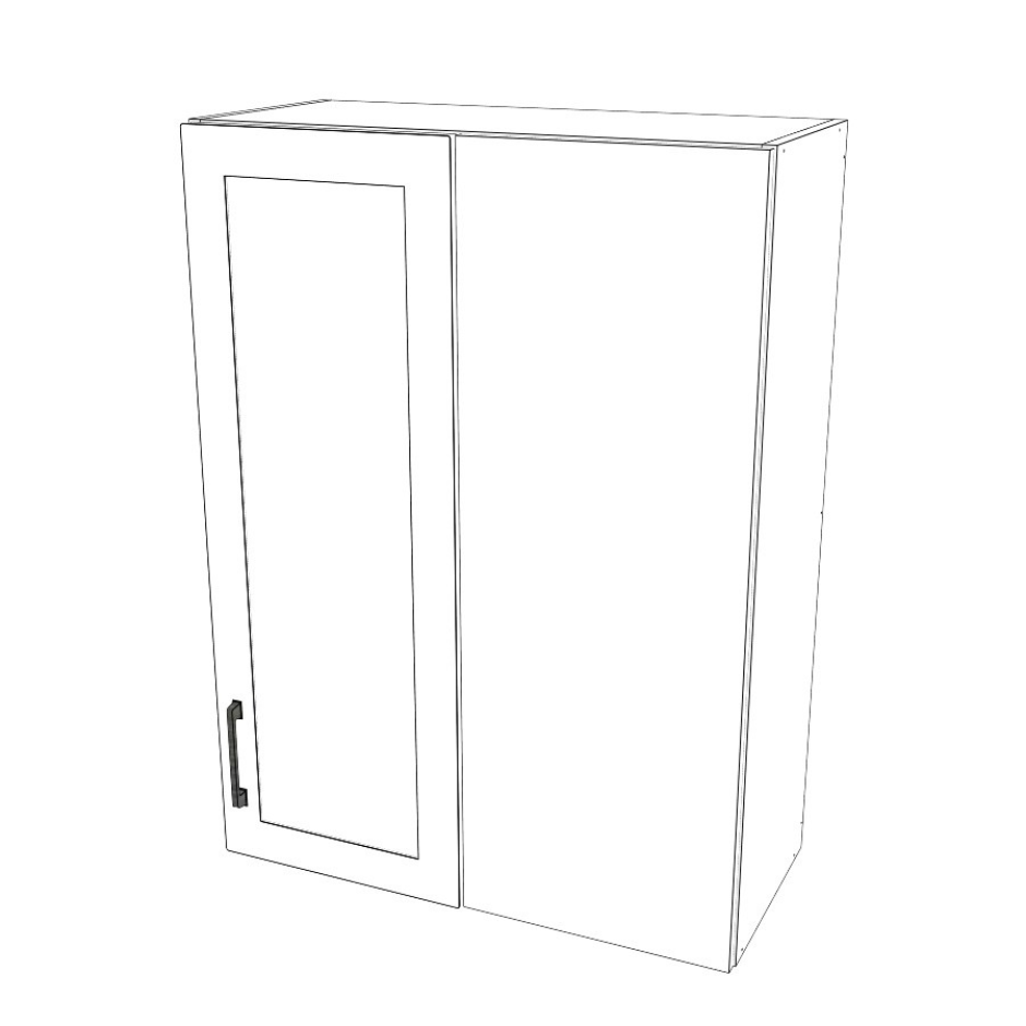 28" Wide 38" High Blind Corner Wall Cabinet - Door on Right/Left Side - (White Cabinet Boxes - Thermofoil Doors)