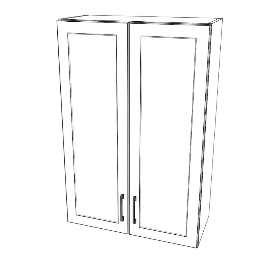 28" Wide x 42" High Wall Cabinet - (White Cabinet Boxes - Thermofoil Doors)