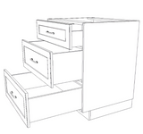 29" Wide Drawer Cabinet - (White Cabinet Boxes - Painted Doors)