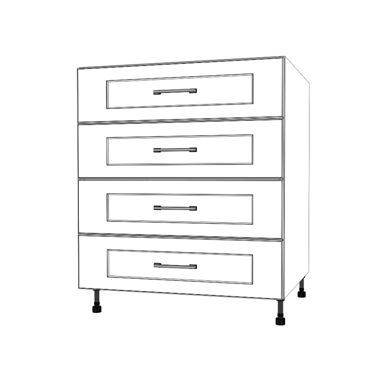 29" Wide Drawer Cabinet - (White Cabinet Boxes - Painted Doors)