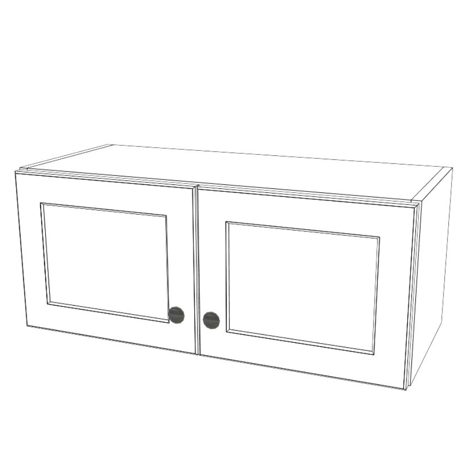 29" Wide x 12" High Wall Cabinet - (White Cabinet Boxes - Thermofoil Doors)