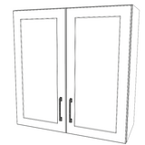 29" Wide x 30" High Wall Cabinet - (White Cabinet Boxes - Painted Doors)
