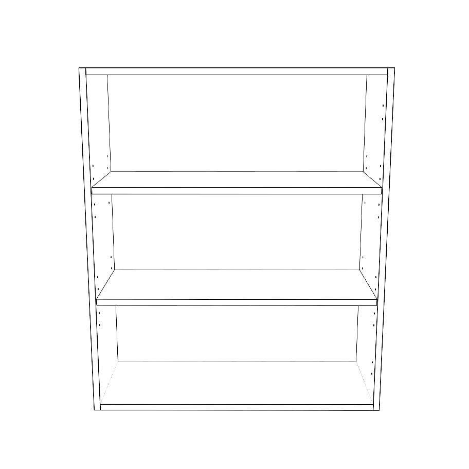 29" Wide x 34" High Wall Cabinet - (White Cabinet Boxes - Thermofoil Doors)