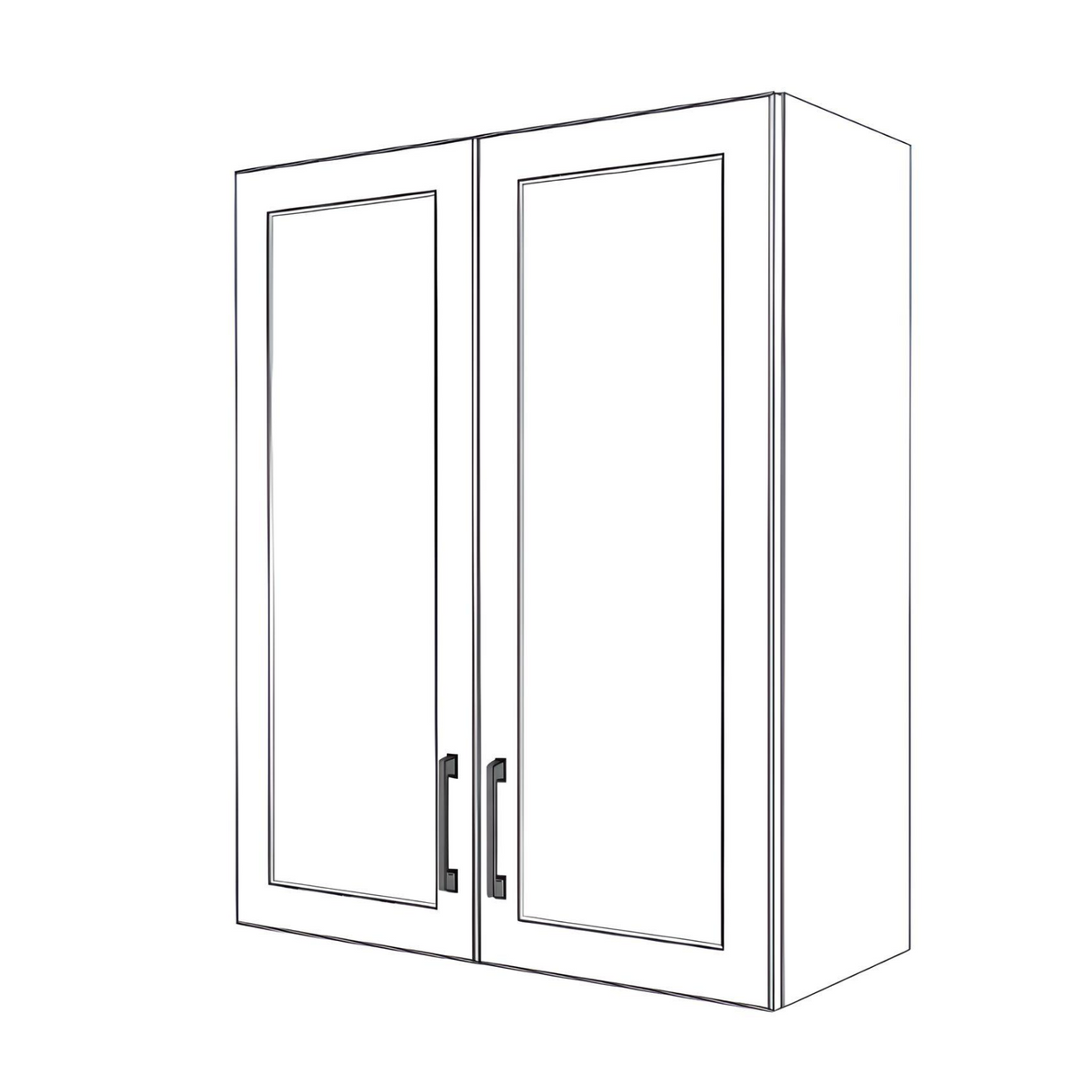 29" Wide x 36" High Wall Cabinet - (White Cabinet Boxes - Painted Doors)