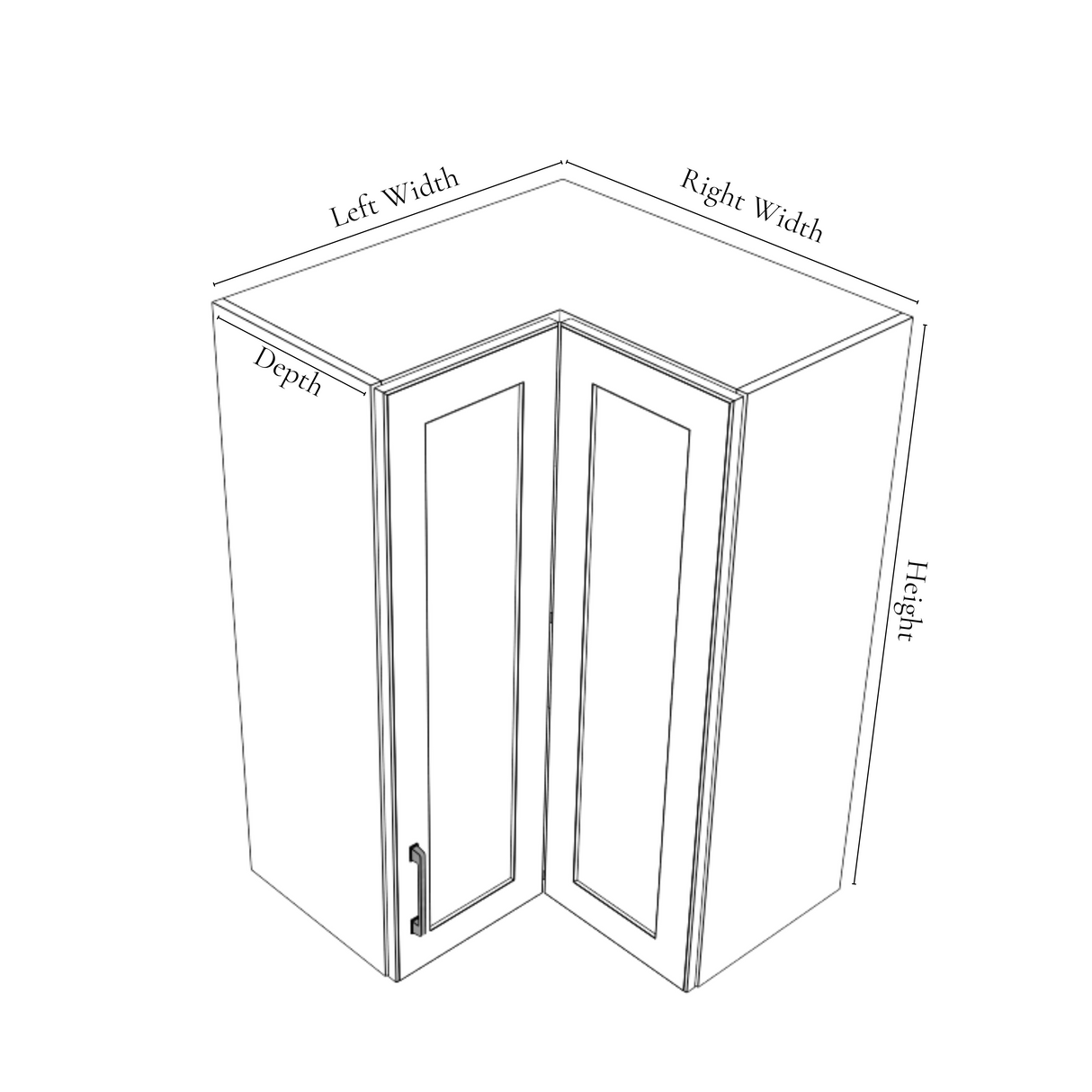 24x24" Wide x 36" High Corner Wall Cabinet - (White Cabinet Boxes - Thermofoil Doors)