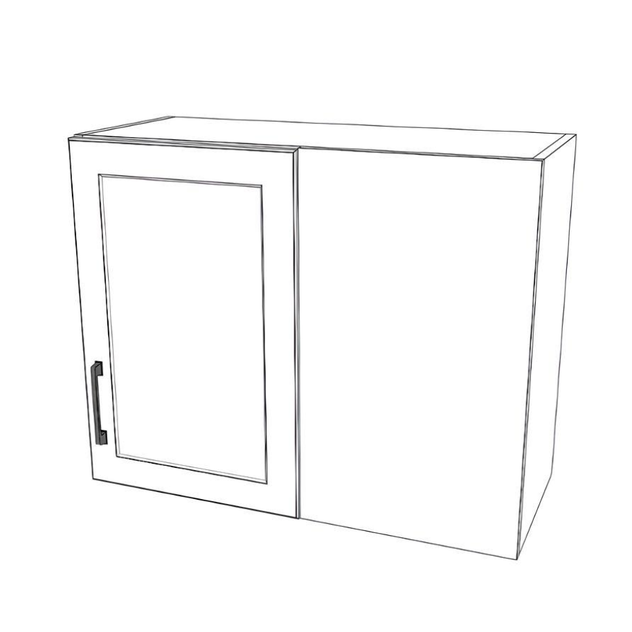 30" Wide 24" High Blind Corner Wall Cabinet - Door on Right/Left Side - (White Cabinet Boxes - Painted Doors)