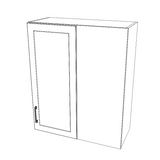 30" Wide 36" High Blind Corner Wall Cabinet - Door on Right/Left Side - (White Cabinet Boxes - Thermofoil Doors)