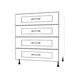 30" Wide Drawer Cabinet - (White Cabinet Boxes - Painted Doors)