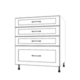 30" Wide Drawer Cabinet - (White Cabinet Boxes - Painted Doors)