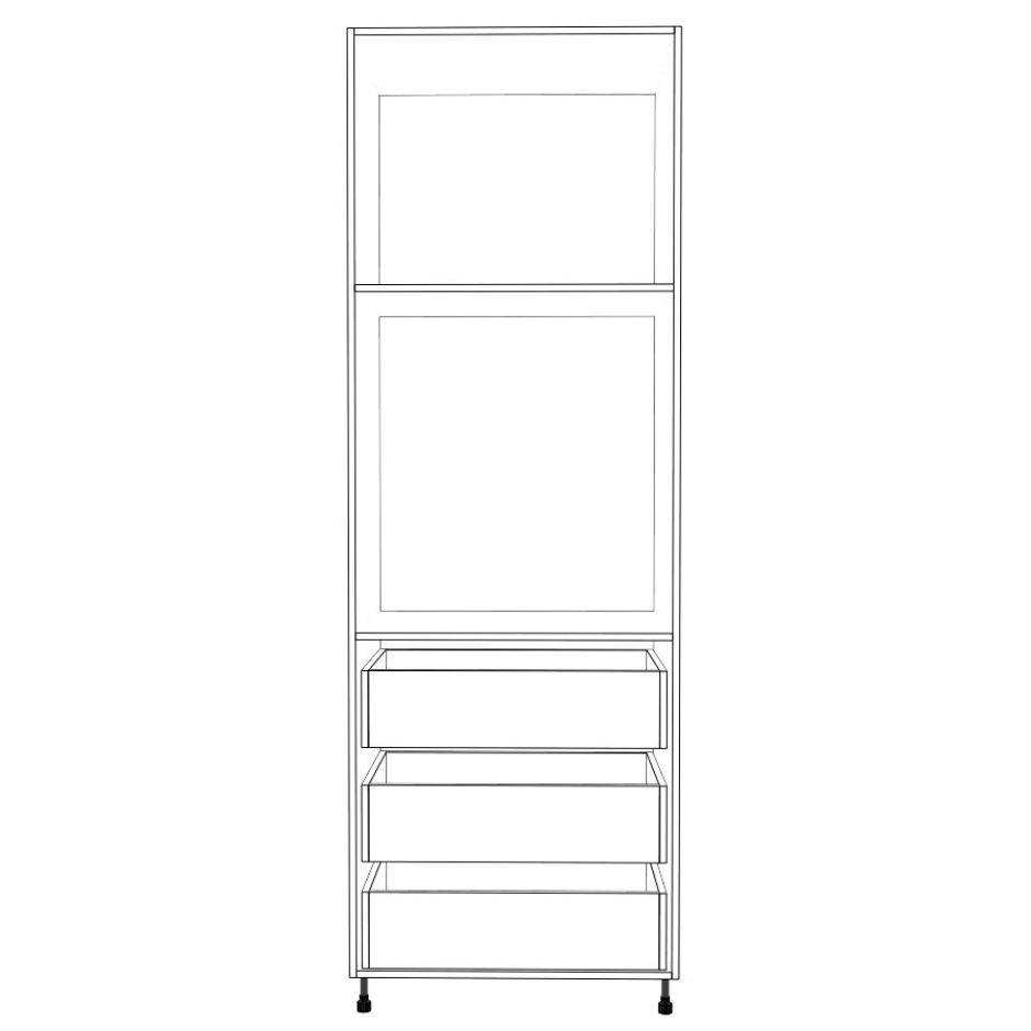 30" Wide Built In - 80-96 High - 34" 3 Drawer Max - 24 Deep - (White Cabinet Boxes - Thermofoil Doors)