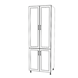 30" Wide Tall Pantry Cabinet - (White Cabinet Boxes - Thermofoil Doors) 24 D