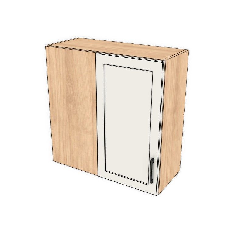 30" Wide 30" High Blind Corner Wall Cabinet - Door on Right/Left Side - (Ply Wood Boxes - Thermofoil Doors)