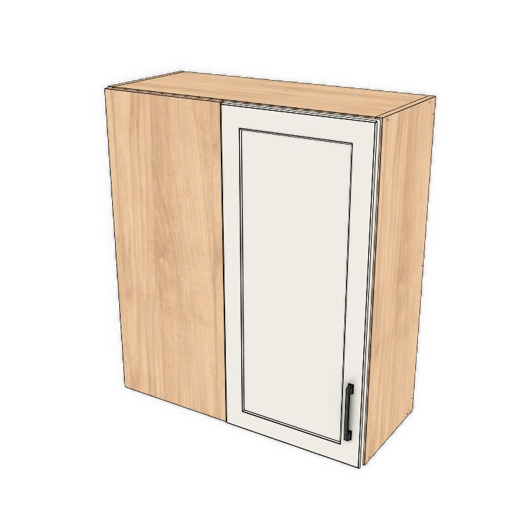 30" Wide 34" High Blind Corner Wall Cabinet - Door on Right/Left Side - (Ply Wood Boxes - Thermofoil Doors)