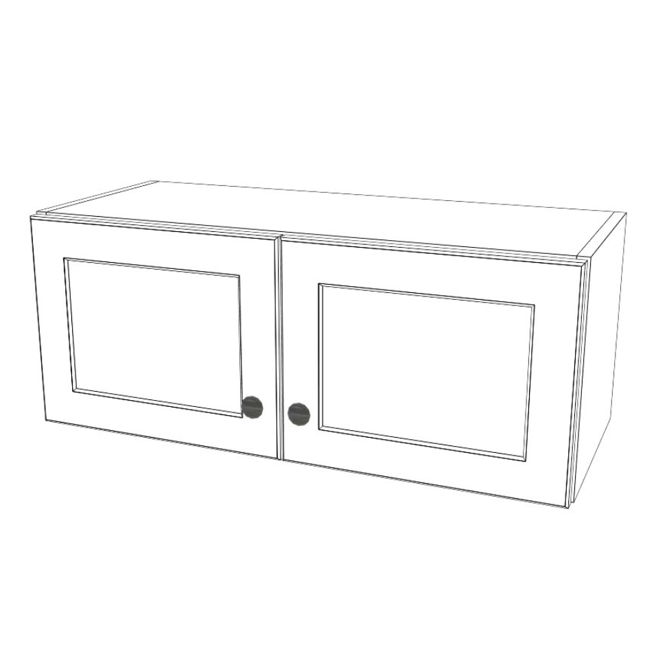 30" Wide x 12" High Wall Cabinet - (White Cabinet Boxes - Thermofoil Doors)