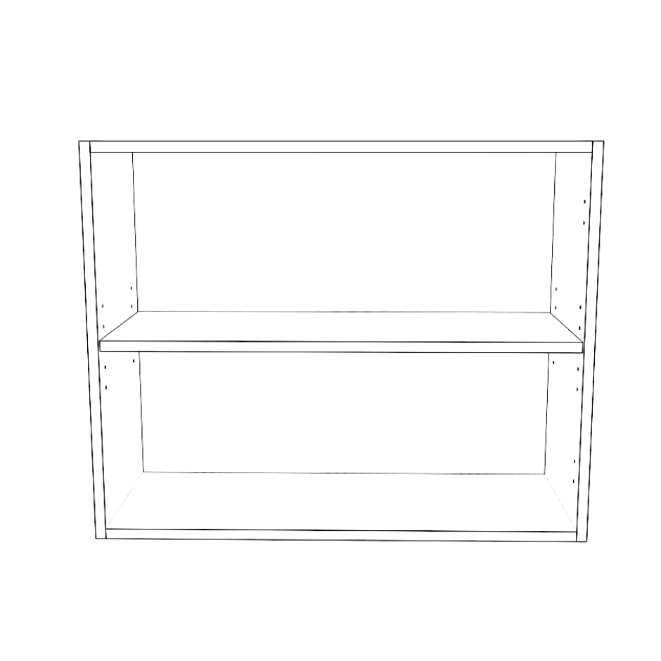 30" Wide x 24" High Wall Cabinet - (White Cabinet Boxes - Thermofoil Doors)