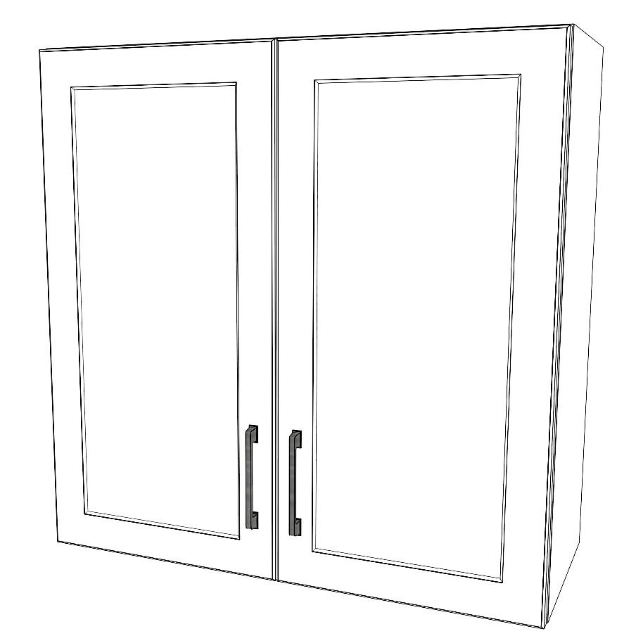 30" Wide x 30" High Wall Cabinet - (White Cabinet Boxes - Thermofoil Doors)