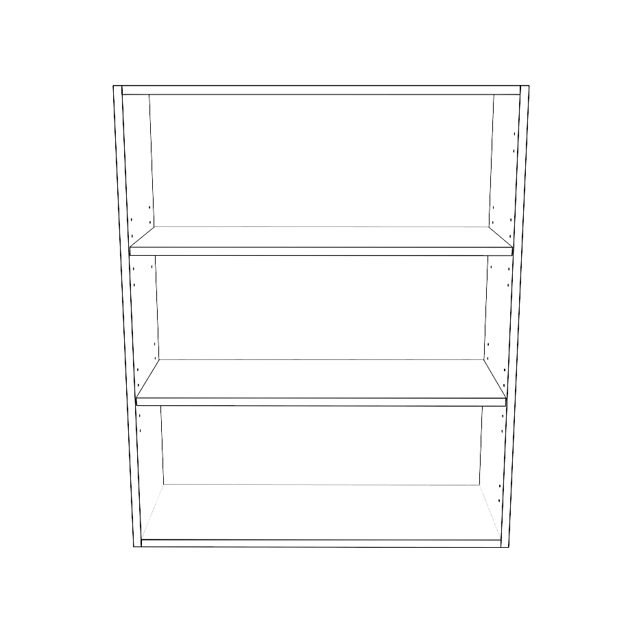 30" Wide x 36" High Wall Cabinet - (White Cabinet Boxes - Painted Doors)