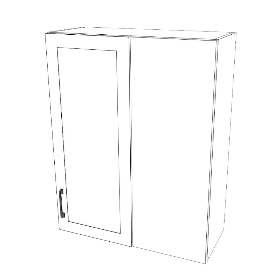 30" Wide 38" High Blind Corner Wall Cabinet - Door on Right/Left Side - (White Cabinet Boxes - Thermofoil Doors)