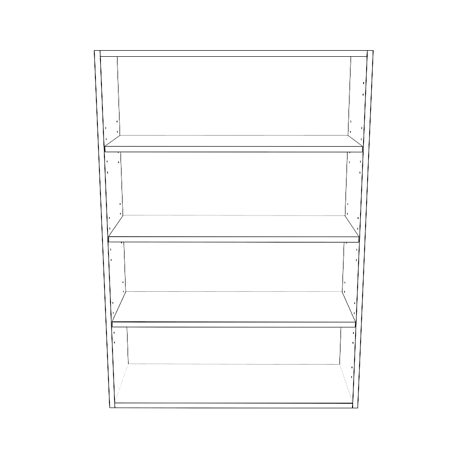 30" Wide x 42" High Wall Cabinet - (White Cabinet Boxes - Thermofoil Doors)