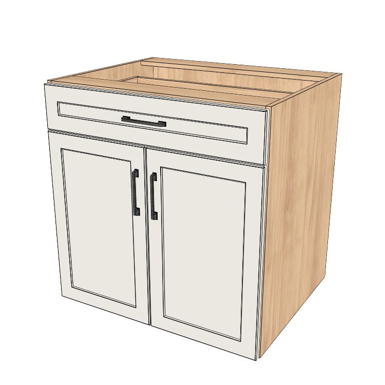 31" Wide Base Cabinet With Drawer On Top - (Ply Wood Boxes - Thermofoil Doors)