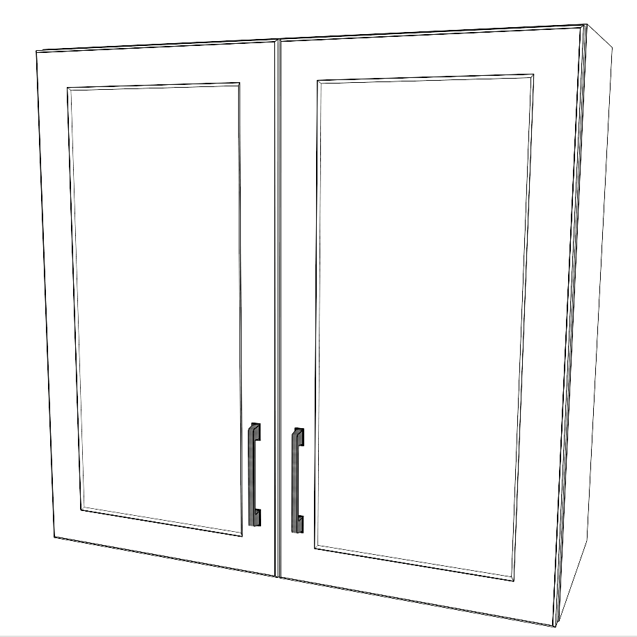 31" Wide x 30" High Wall Cabinet - (White Cabinet Boxes - Thermofoil Doors)