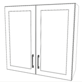 31" Wide x 30" High Wall Cabinet - (White Cabinet Boxes - Painted Doors)