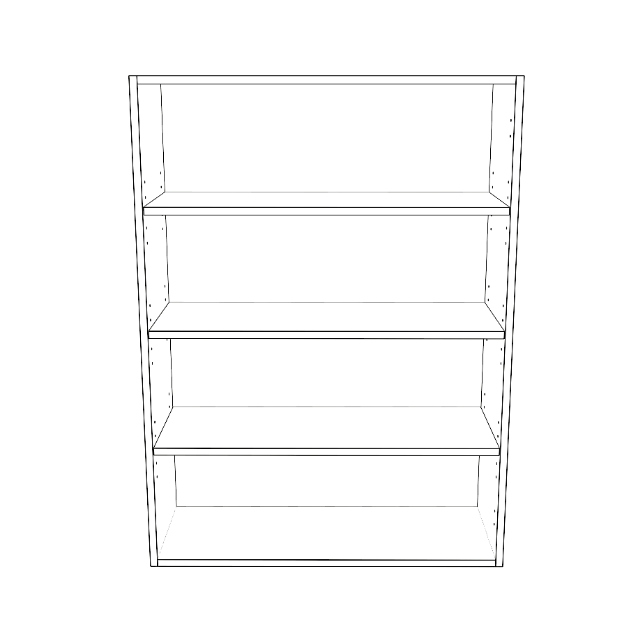 31" Wide x 42" High Wall Cabinet - (White Cabinet Boxes - Thermofoil Doors)