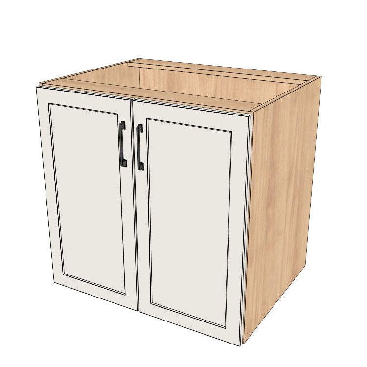 32" Wide Base Cabinet - Sink Cabinet - No Back - (Ply Wood Boxes - Painted Doors)