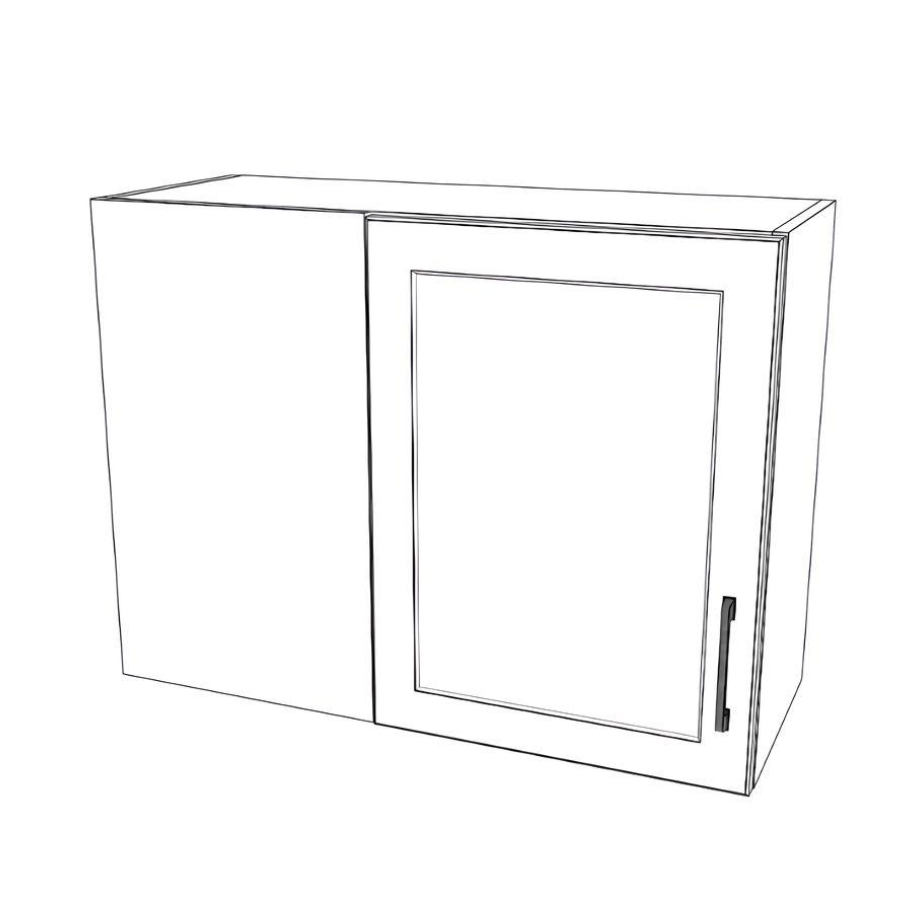 32" Wide 24" High Blind Corner Wall Cabinet - Door on Right/Left Side - (White Cabinet Boxes - Thermofoil Doors)