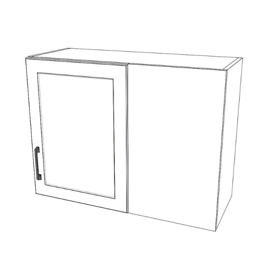 32" Wide 24" High Blind Corner Wall Cabinet - Door on Right/Left Side - (White Cabinet Boxes - Painted Doors)