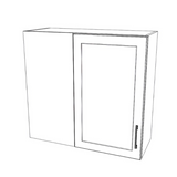 32" Wide 30" High Blind Corner Wall Cabinet - Door on Right/Left Side - (White Cabinet Boxes - Thermofoil Doors)